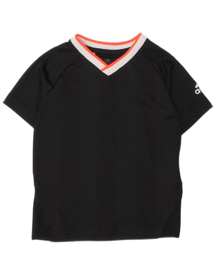ADIDAS Boys Climalite T-Shirt Top 4-5 år Lille sort polyester
