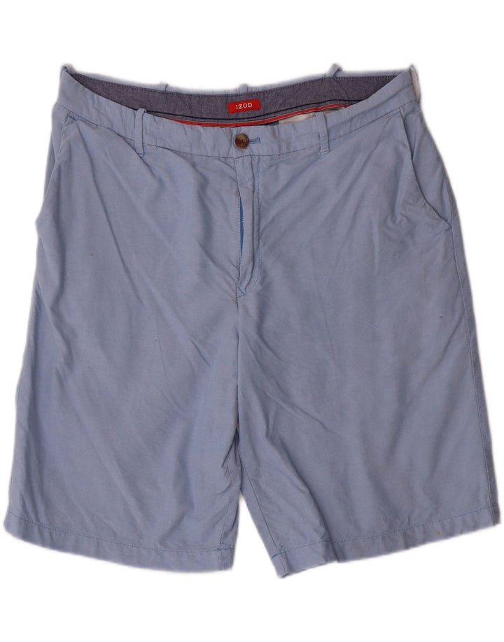 IZOD Mens Chino Shorts W36 Large Blue Cotton
