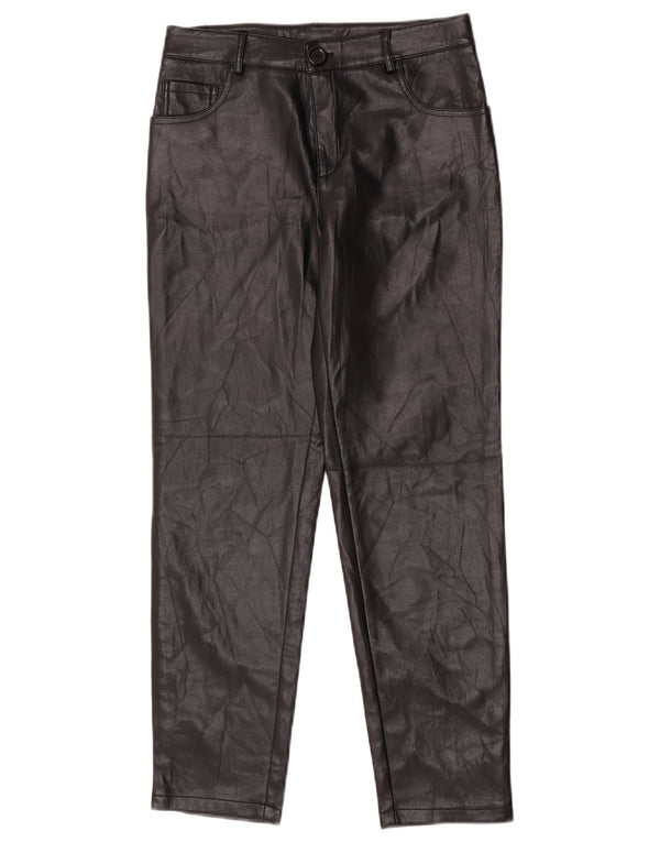 Guess koniske imiteret læderbukser til kvinder UK 14 Medium W28 L26 Sort