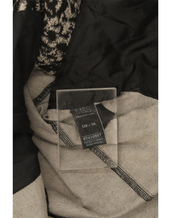 Marks & Spencer Dame Blazer Jacket UK 16 Large Beige Animal Print
