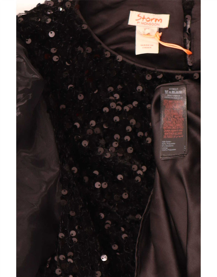 Monsoon Girls Paillet A-Line Kjole 12-13 År Sort Polyester