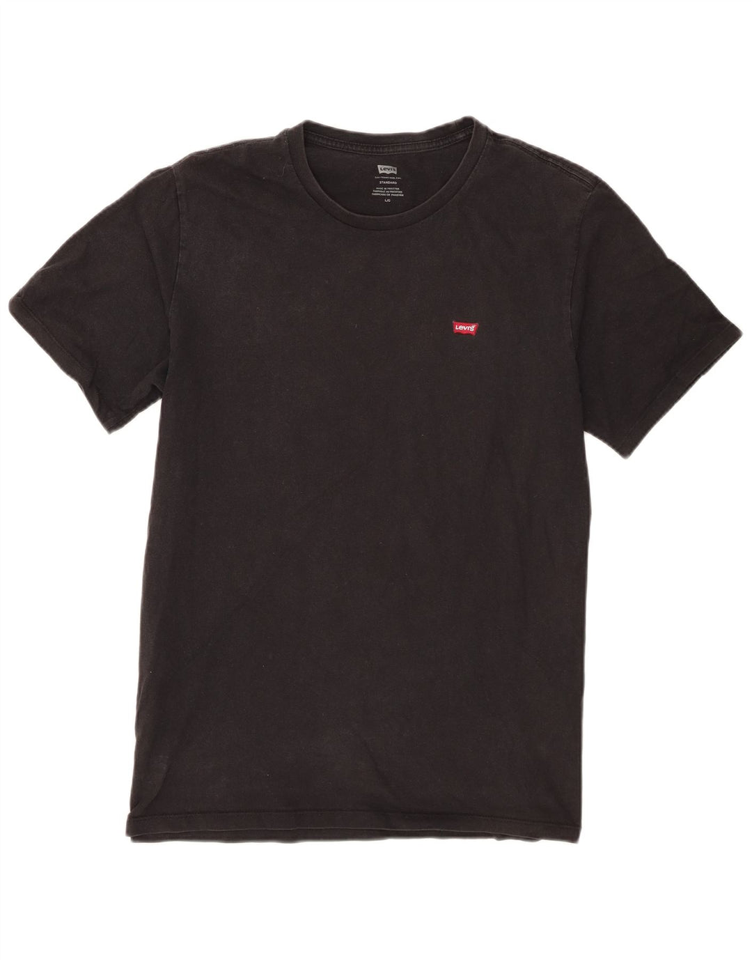 Levi's Herre Standard T-Shirt Top Stor Sort Bomuld
