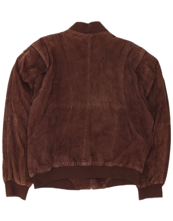 Vintage herre ruskind bomberjakke UK 42 XL brunt læder