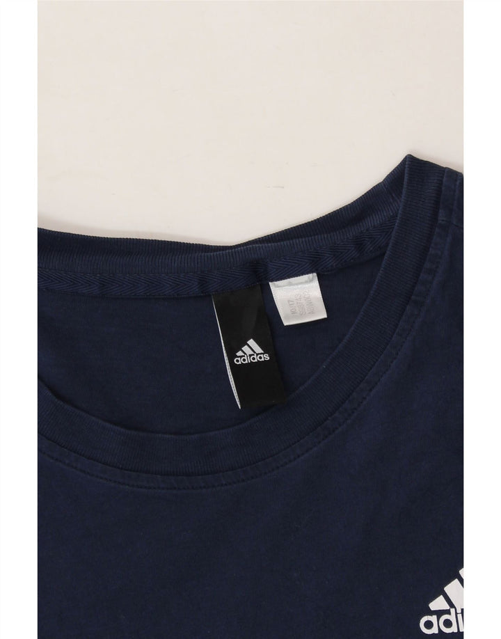 ADIDAS Mens T-Shirt Top Medium Navy Blue Vintage Adidas and Second-Hand Adidas from Messina Hembry 
