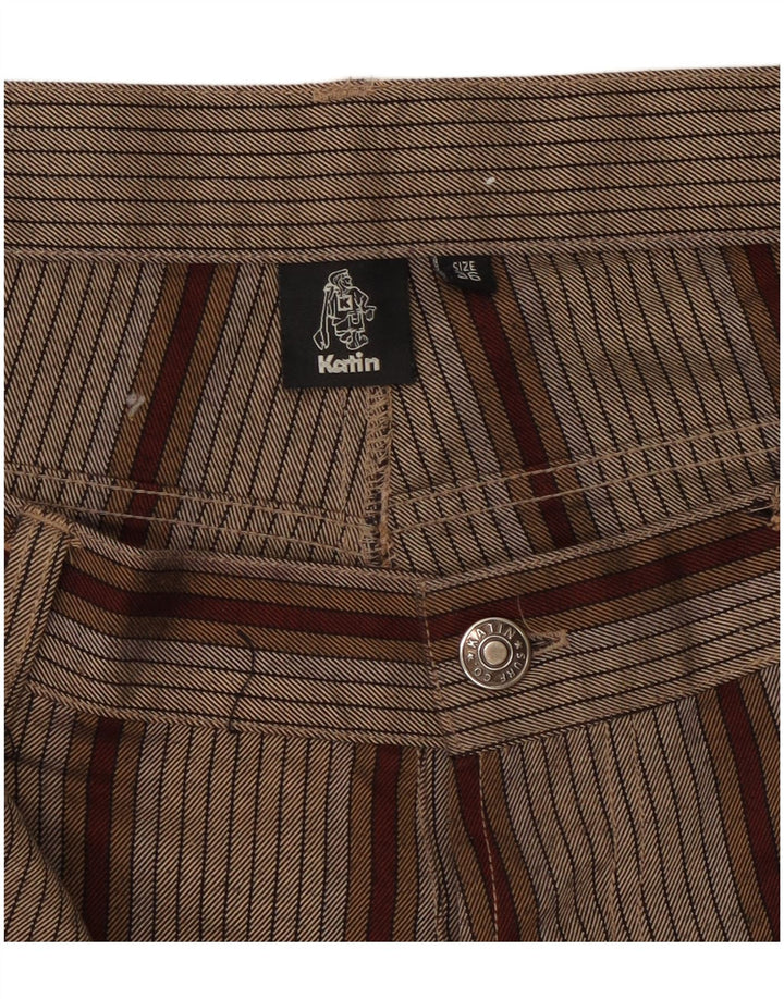 Katin Herre Casual Shorts W36 Stor brun stribet polyester