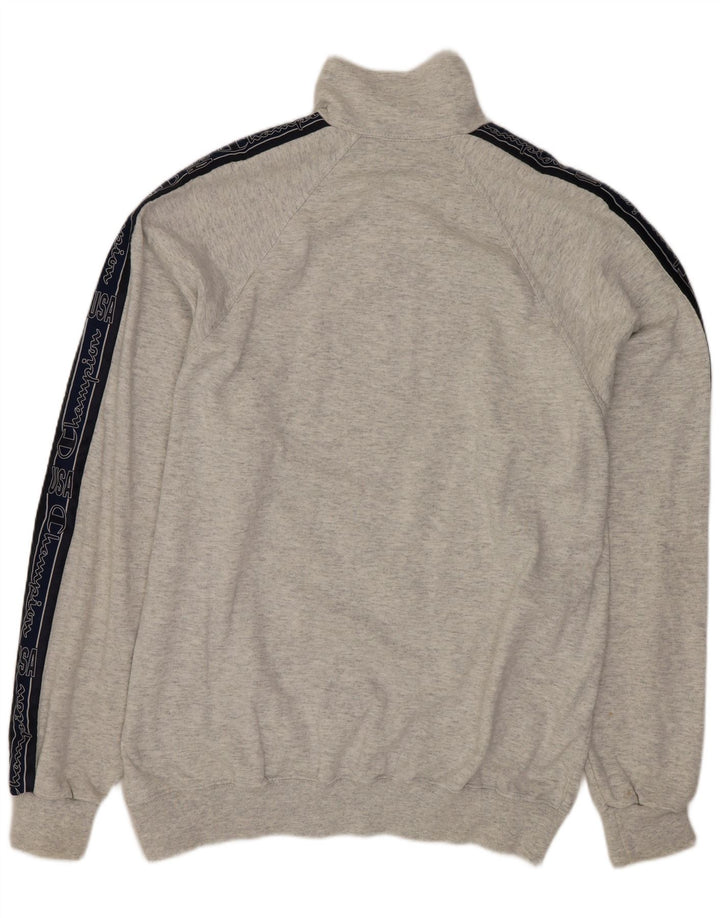 CHAMPION Herre grafisk lynlås sweatshirt XL Grå Colourblock