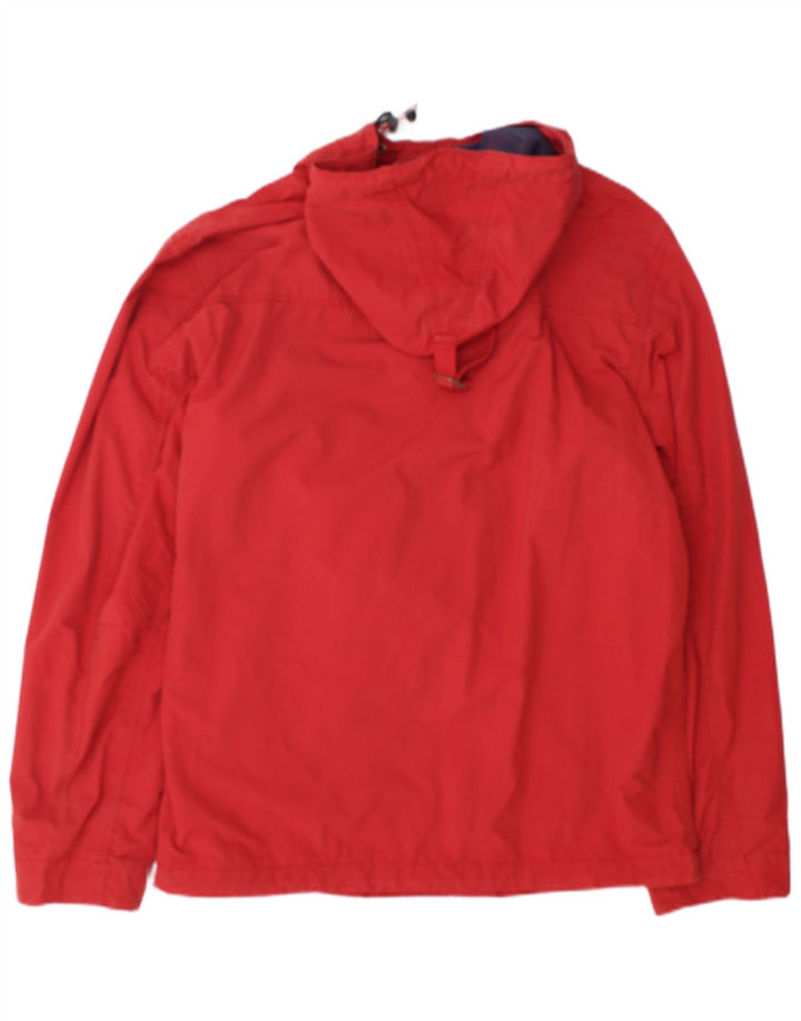 Napapijri Herre Hooded Grafisk Anorak Jacket UK 38 Medium Rød Polyamid
