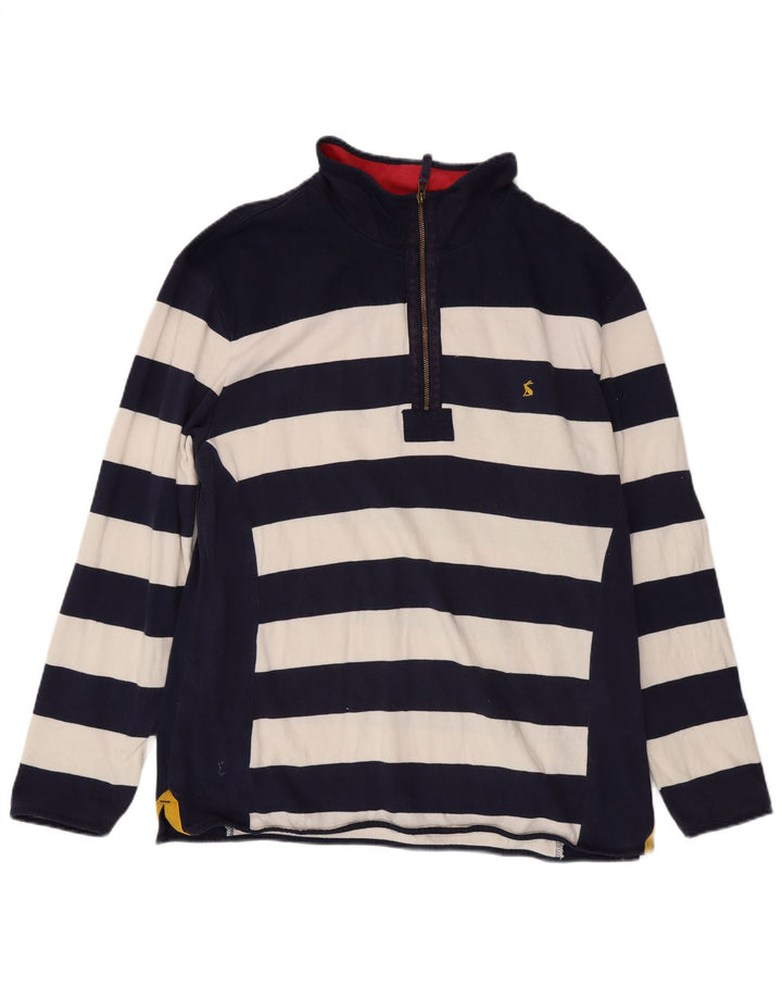 Joules Herre Zip Neck Sweatshirt Jumper 2XL Navy Blue Striped