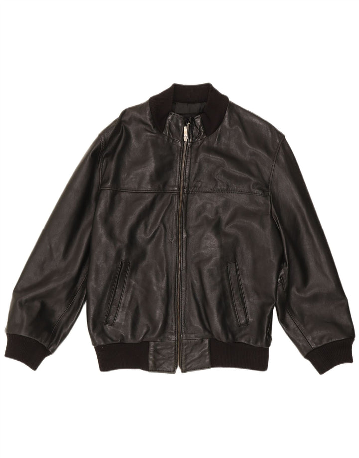 Vintage Herre Bomber Læderjakke UK 38 Medium Sort