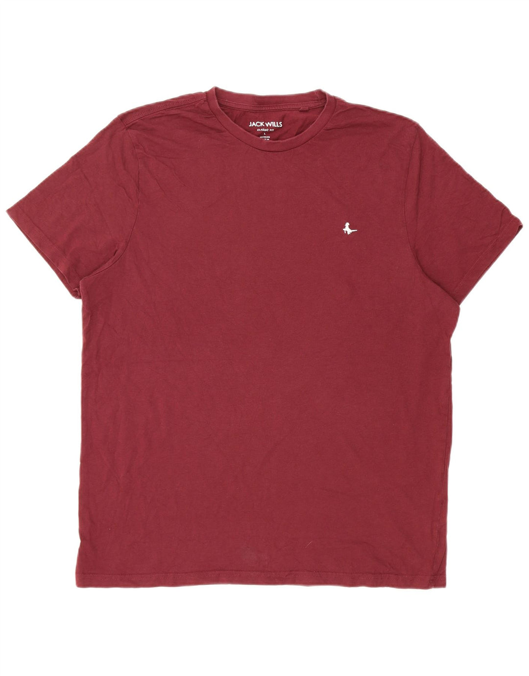 JACK WILLS Herre Classic Fit T-Shirt Top Large Maroon