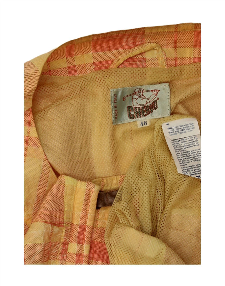 Vintage Dame Oversized Gilet IT 46 Stor Gul Ternet Bomuld