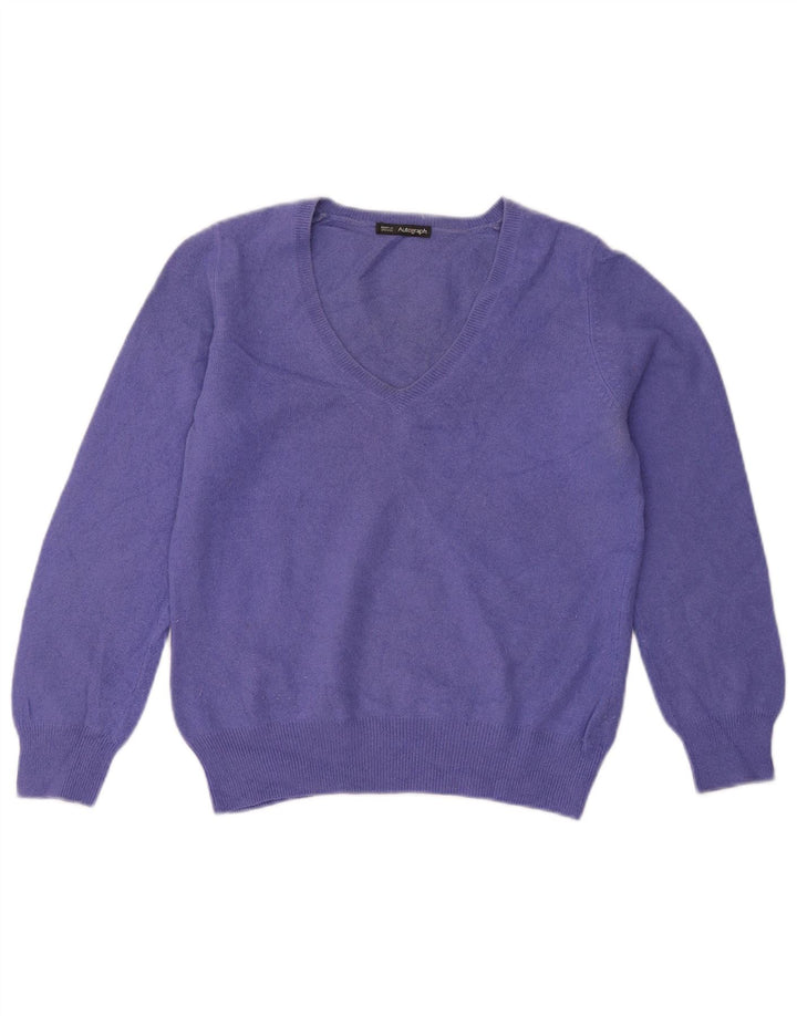 Marks & Spencer Womens Autograph V-hals sweater UK 12 Medium Purple