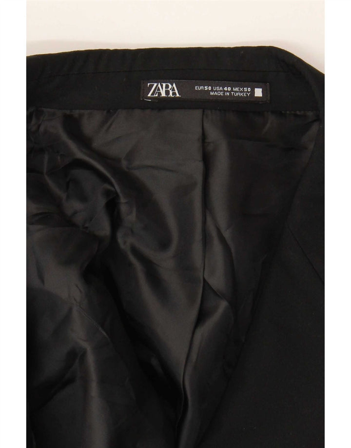 Zara Herre 2-knaps blazerjakke EU 50 Medium Sort