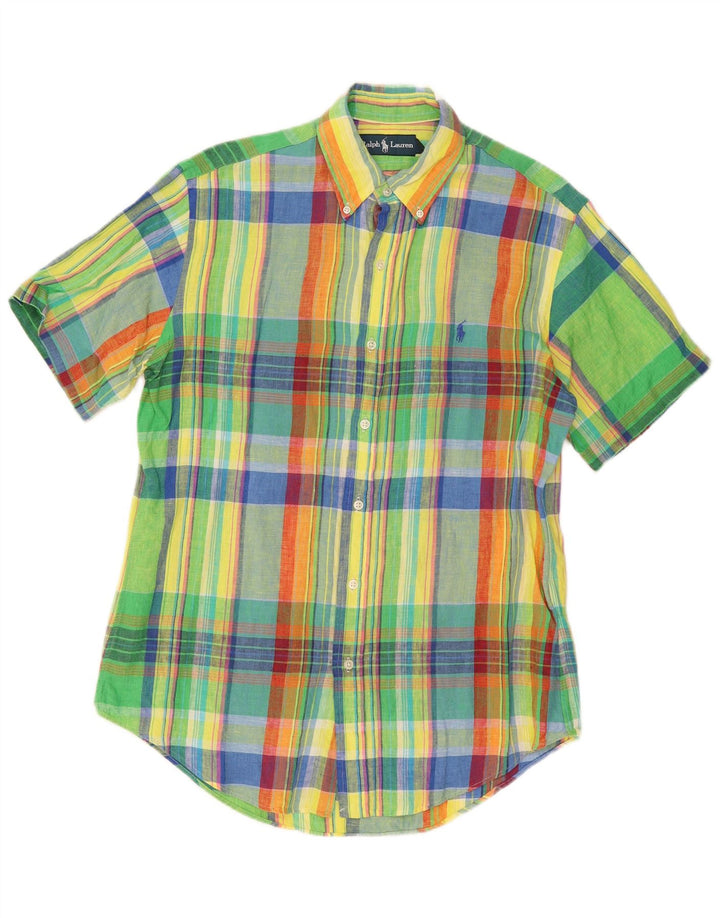 Ralph Lauren Kortærmet Herreskjorte Medium Flerfarvet Plaid Linen