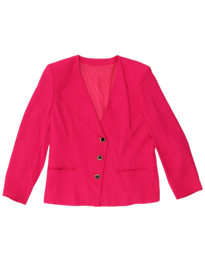 MARINA RINALDI Dame 3-knaps blazerjakke størrelse 19 Small Pink