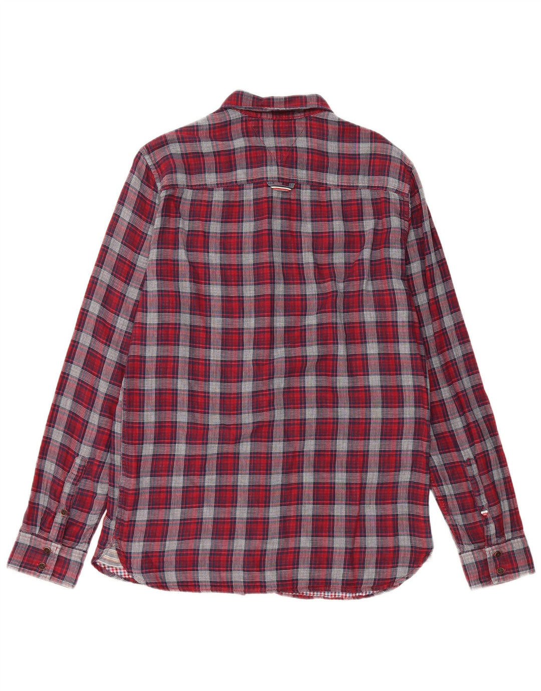 Tommy Hilfiger Herre Regular Fit Flanellskjorte Medium rød ternet bomuld