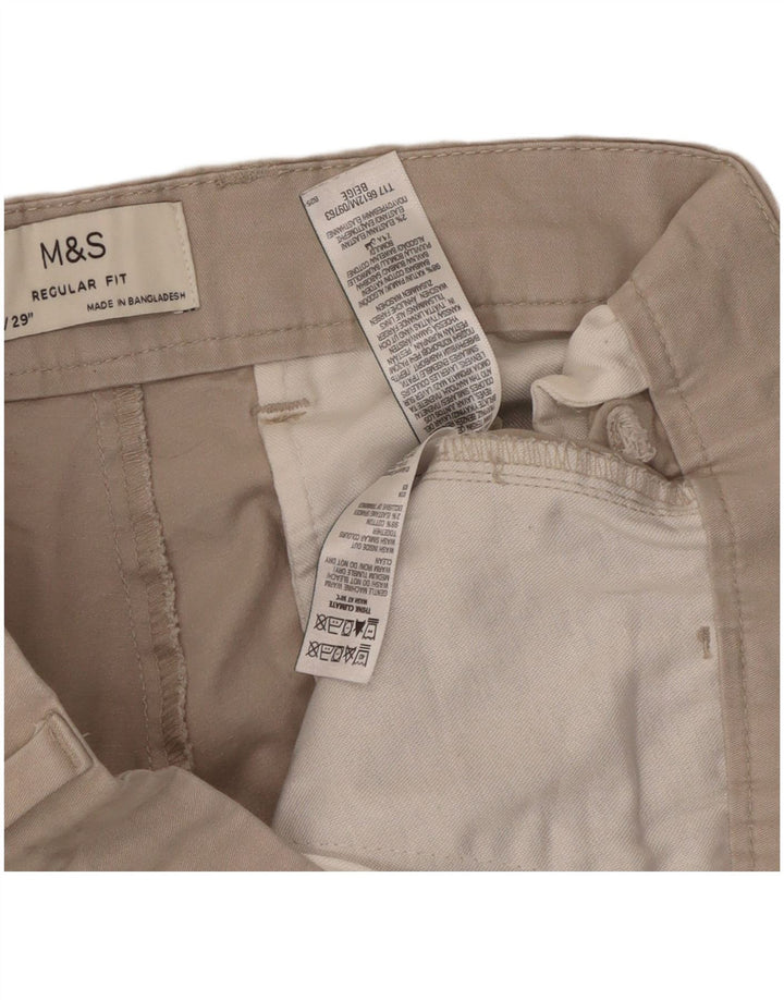 Marks & Spencer Herre Regular Fit Chinobukser W32 L29 Beige Bomuld