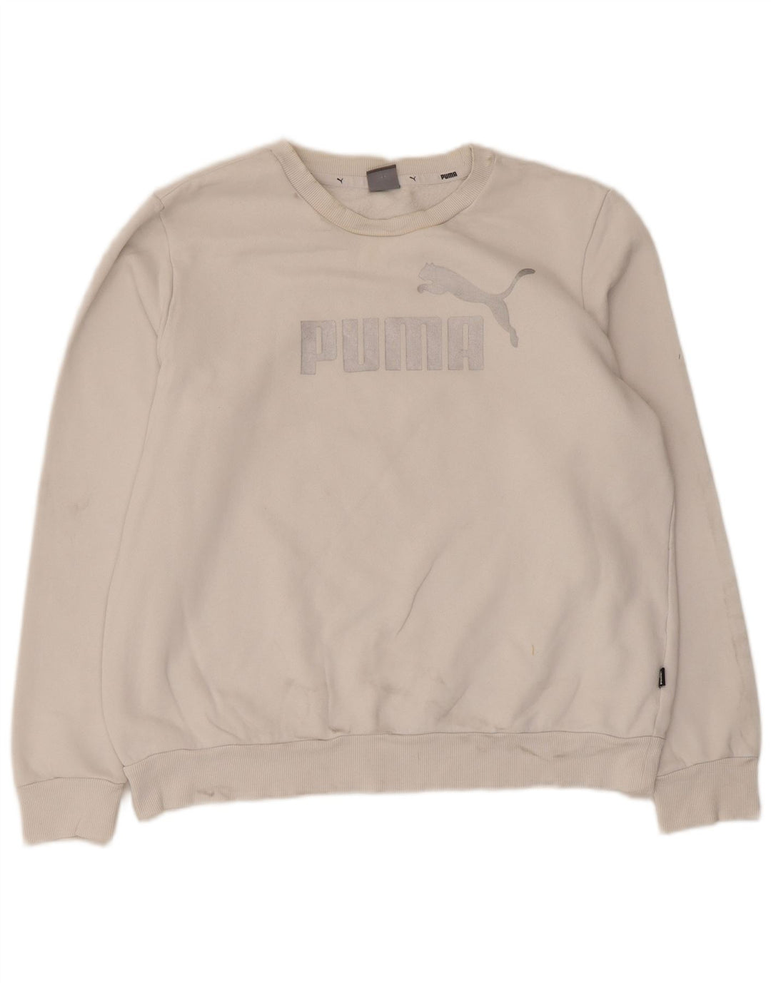Puma Herre Grafisk Sweatshirt Jumper Stor Hvid Bomuld