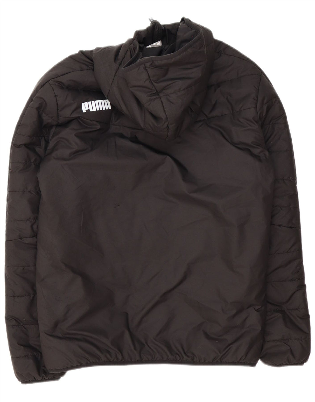 Puma Herre Grafisk Hættetrøje Polstret Jakke UK 36 Small Sort Polyester