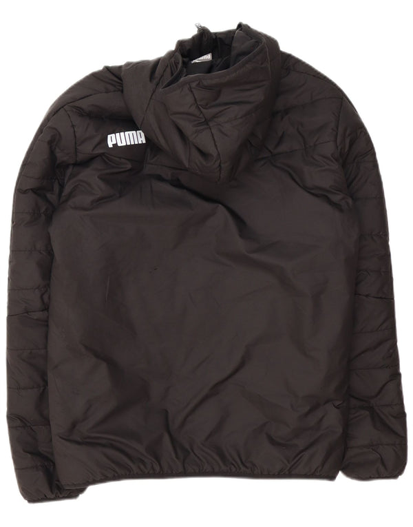 Puma Herre Grafisk Hættetrøje Polstret Jakke UK 36 Small Sort Polyester