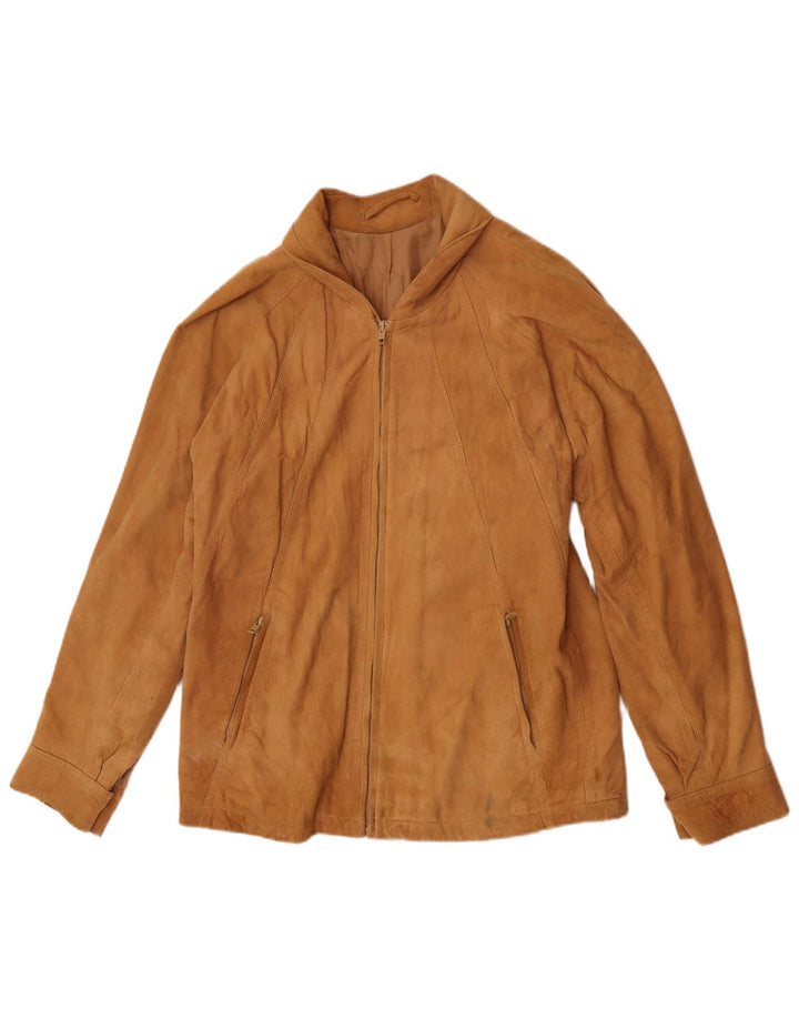 Vintage Dame Ruskindsjakke IT 50 XL Brunt Læder