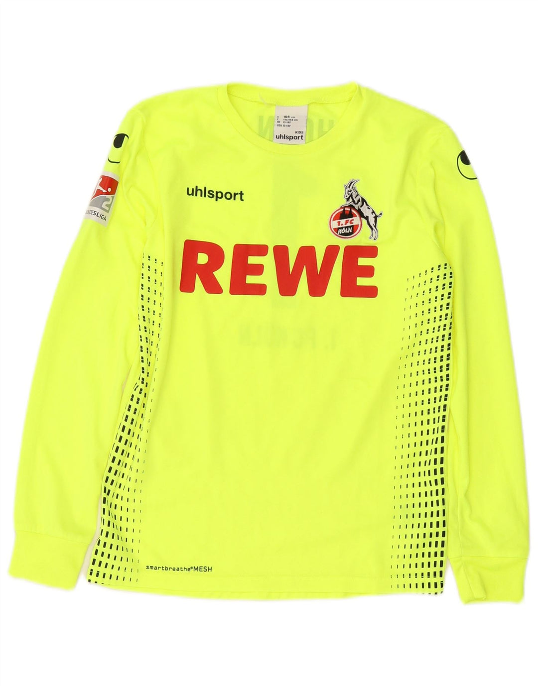 UHLSPORT Boys FC Köln Grafisk Top Langærmet 13-14 År Grøn Polyester