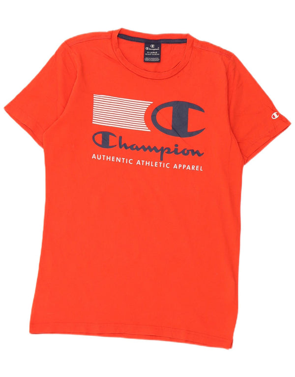 Champion Boys Grafisk T-Shirt Top 13-14 år XL Rød Bomuld