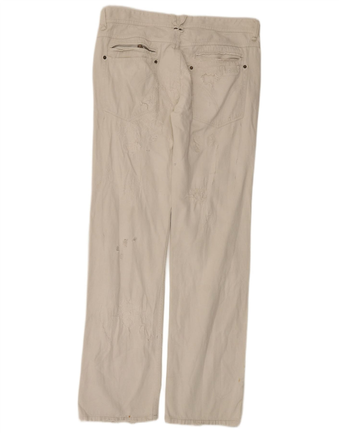 Dolce & Gabbana Men Distressed Straight Jeans W38 L35 Off White