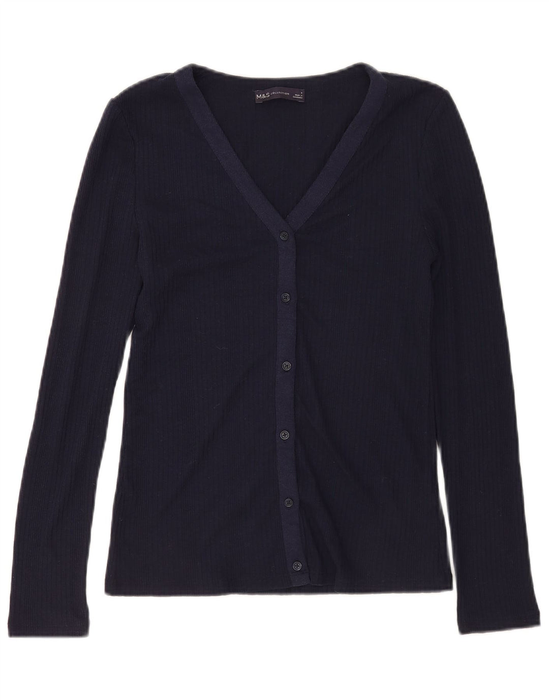 Marks & Spencer skjortebluse til kvinder UK 8 Lille marineblå polyester