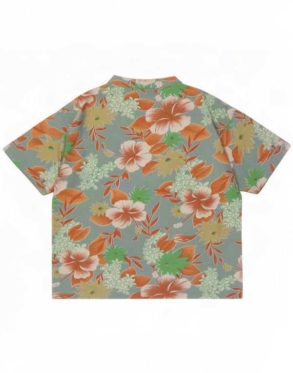 Vintage Herre grafisk T-shirt Top Stor Flerfarvet Blomsterbomuld