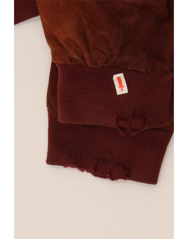 GIACCOMO LARUSSO Herre ruskind Loose Fit Bomberjakke IT 50 Stor Brun