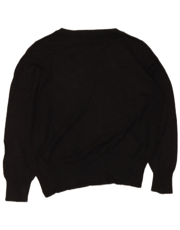 Marks & Spencer Dame V-hals sweater UK 14 Medium Black Viscose
