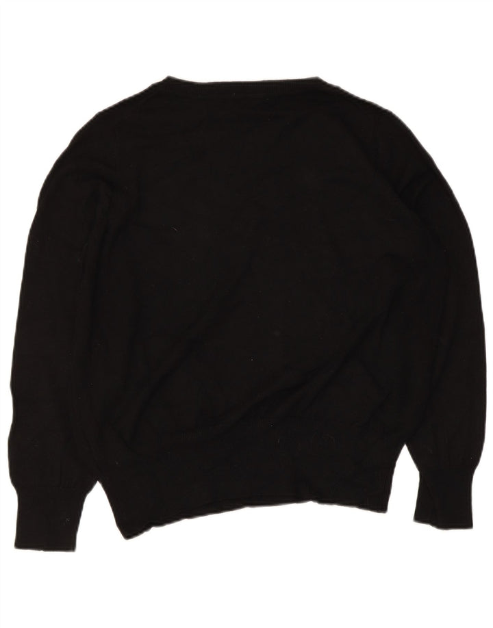 Marks & Spencer Dame V-hals sweater UK 14 Medium Black Viscose