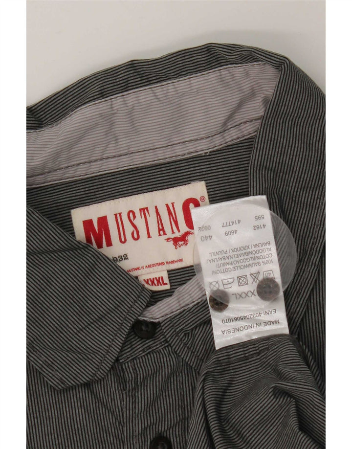 Mustang herreskjorte 3XL gråstribet bomuld