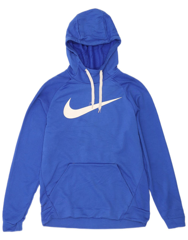 Nike Herre Dri Fit grafisk hættetrøje Jumper Medium Blue Polyester