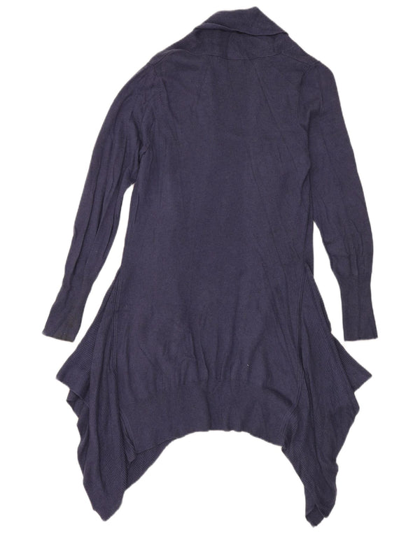 Marks & Spencer Dame Asymmetrisk Cardigan Sweater UK 10 Small Navy Blue