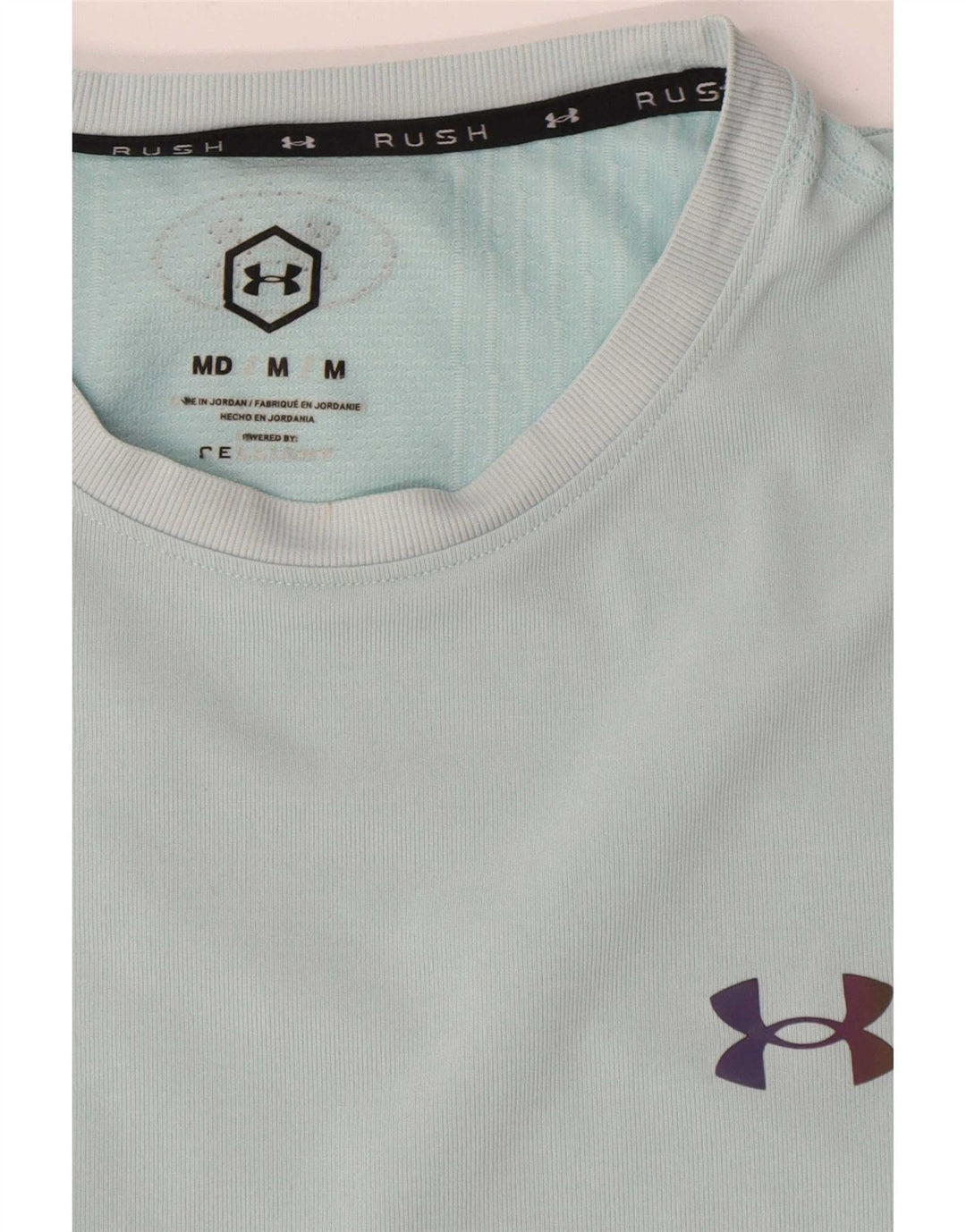 Under Armour Herre T-Shirt Top Medium Blue Pinstripe