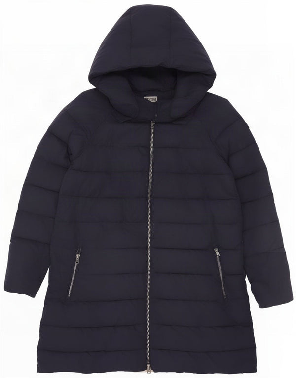 Rifle Dame Hætte Polstret Frakke UK 20 2XL Navy Blue Polyester