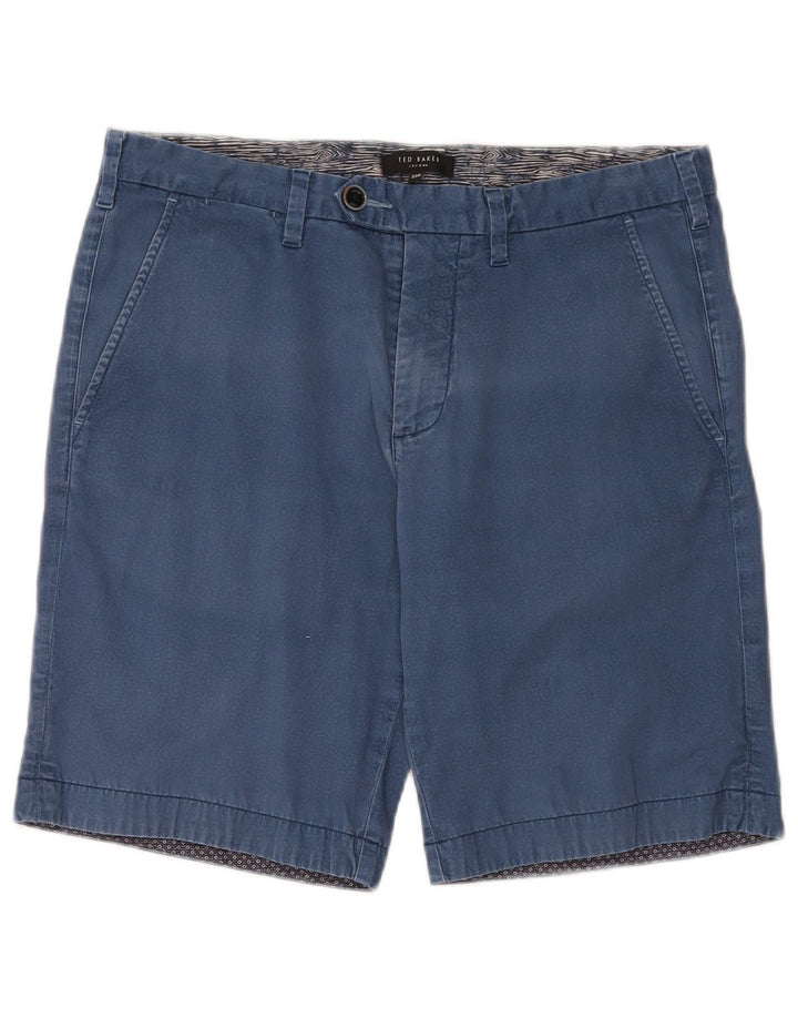 Ted Baker Herre Chino Shorts W32 Medium Blue Geometrisk Bomuld