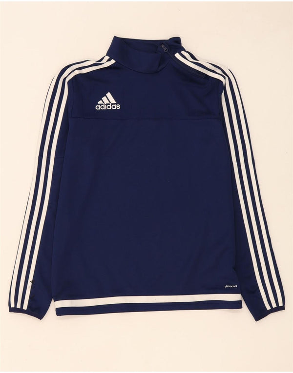 Adidas Boys Climacool Pullover med lynlås-hals træningsdragt Top 13-14 år Marineblå