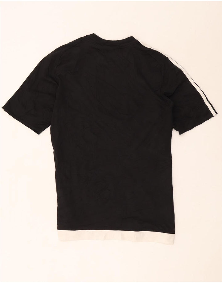Adidas Herre Climalite T-Shirt Top Medium Sort Colourblock Polyester