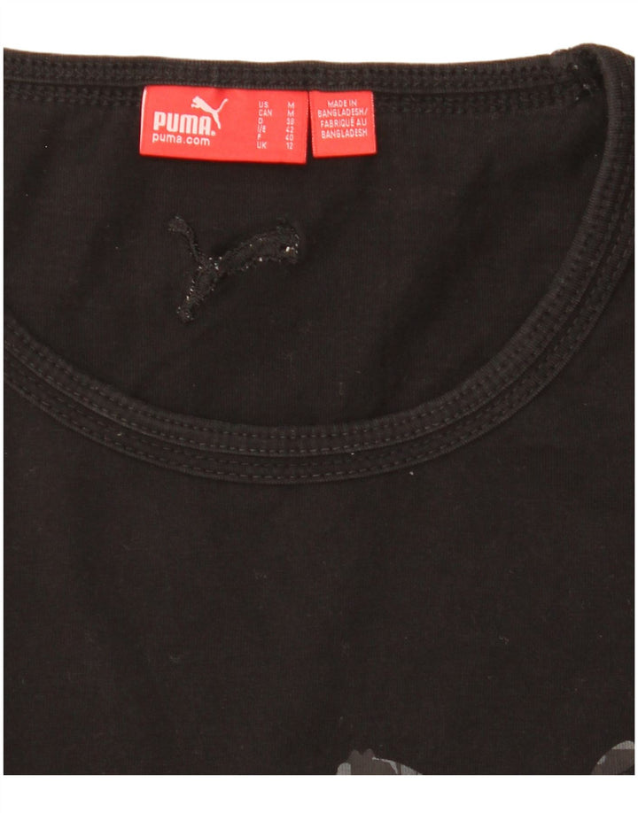Puma Dame Grafisk Top Langærmet UK 12 Medium Sort