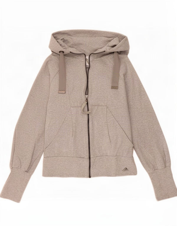 Adidas Dame Hættetrøje Sweater UK 10 Small Grå Bomuld