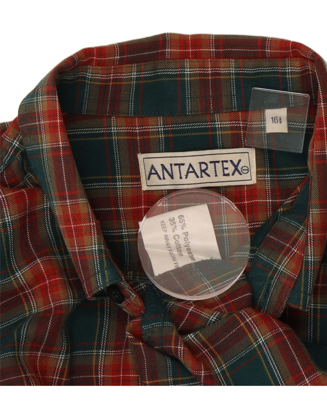 Antartex herre flannelskjorte str. 16 1/2 Large grøn ternet polyester