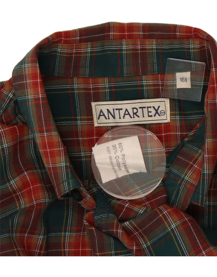 Antartex herre flannelskjorte str. 16 1/2 Large grøn ternet polyester
