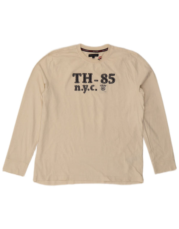 TOMMY HILFIGER Grafisk Top Langærmet Drenge 15-16 år Off White Bomuld