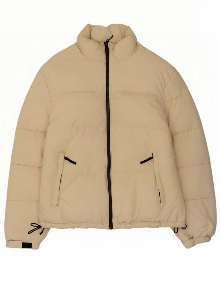 Zara Dame Polstret Jakke UK 16 Large Off White Polyester