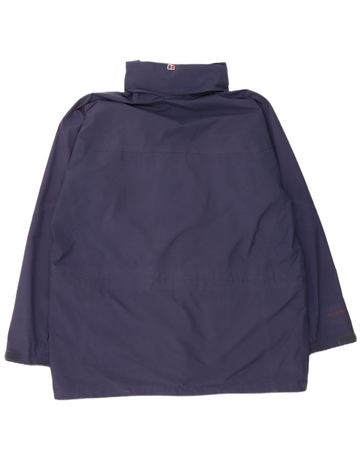 Berghaus Regnjakke med hætte til mænd UK 44 2XL Navy Blue Polyester