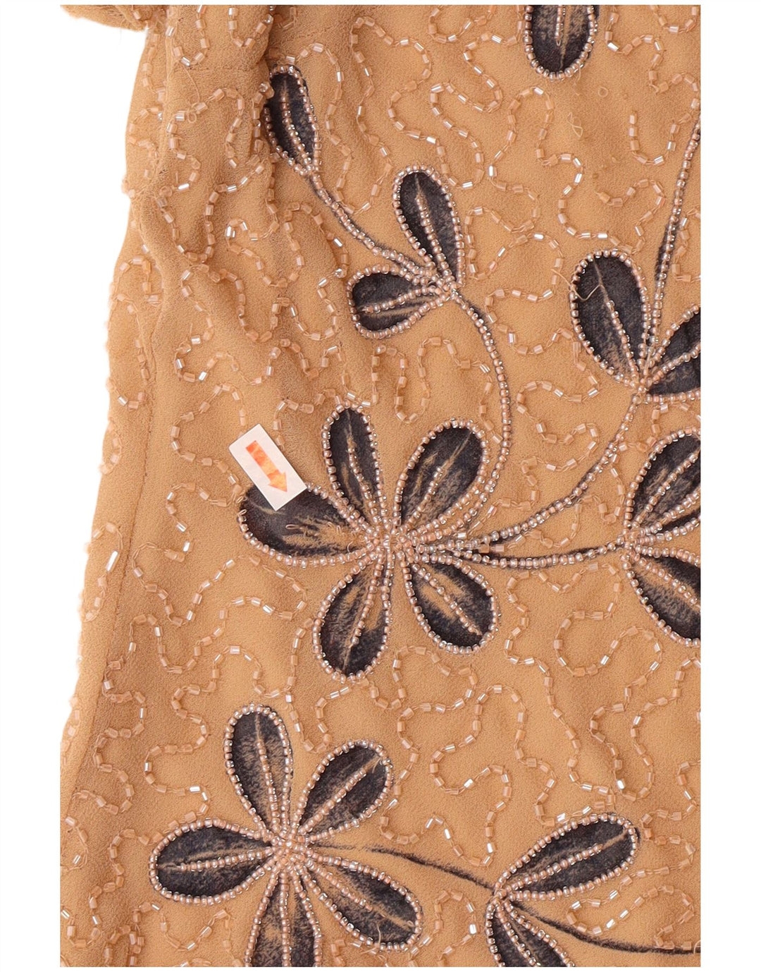 Jacques Vert Damebluse Top UK 12 Medium Beige Floral Polyester