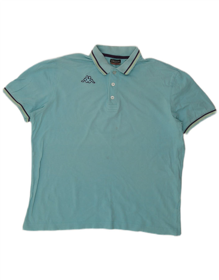 KAPPA Poloshirt til mænd XL turkis stribet